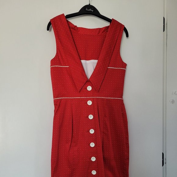 Cutest polka dots retro sleeveless dress - Picture 1 of 7